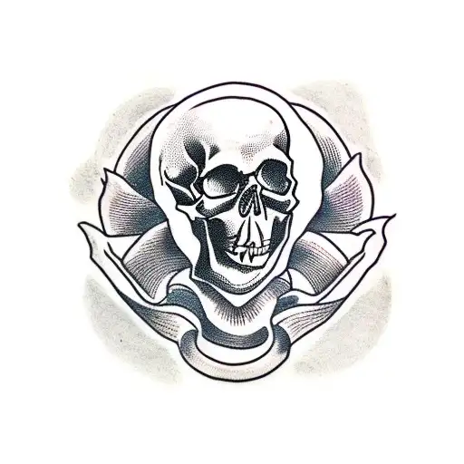 A skull with a joint tattoo design idea