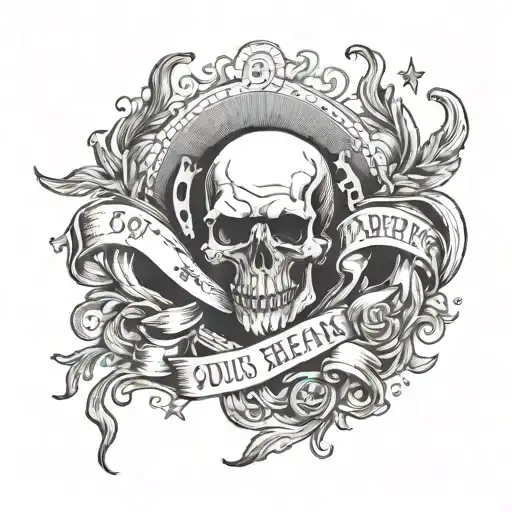 A tattoo design around the theme "Souls don't break, they bend". metal band style. tattoo design idea