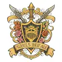 A tattoo design using the text "Souls don't break, they bend". Include a shield. The text to be in a handwritten style tattoo design idea