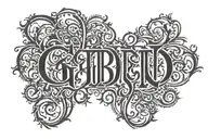 gothic letters tattoo design idea