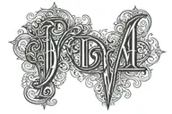 gothic letters tattoo design idea