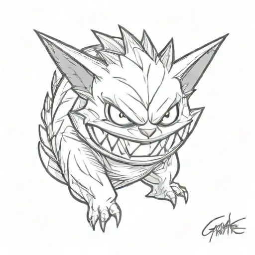 Pokémon Gengar  tattoo design idea