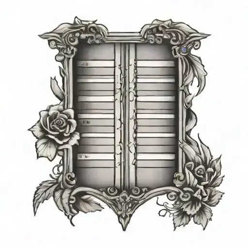 Old english style 5 bar tally chart. tattoo design idea