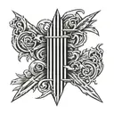 old english font style 5. 5 tally marks. 5 bar tally chart.  tattoo design idea