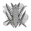 old english font style 5. 5 tally marks. 5 bar tally chart.  tattoo design idea