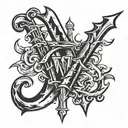 old english font style 5 in tally marks tattoo design idea