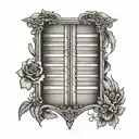 Old english style 5 bar tally chart. tattoo design idea