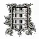 Old english style 5 bar tally chart. tattoo design idea