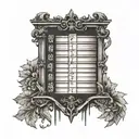 Old english style 5 bar tally chart. tattoo design idea