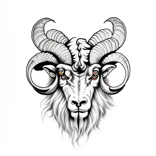 demonic ram  tattoo design idea