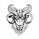 demonic ram  tattoo design idea