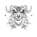 demonic ram  tattoo design idea