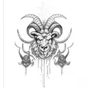 demonic ram  tattoo design idea