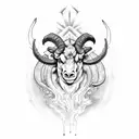 demonic ram  tattoo design idea