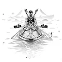 A rowing oar with a coffee bean pattern tattoo design idea