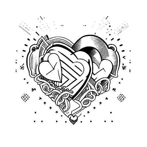 heart Y2K tattoo design idea