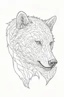 Bear and wolf face tattoo design idea