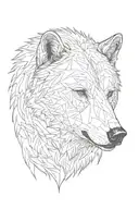 Bear and wolf face tattoo design idea