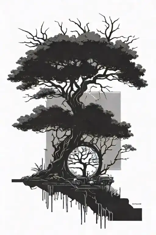 cyberpunk 2077 Tree tattoo design idea