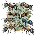 ants walking in a row tattoo design idea