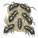 ants walking in a row tattoo design idea