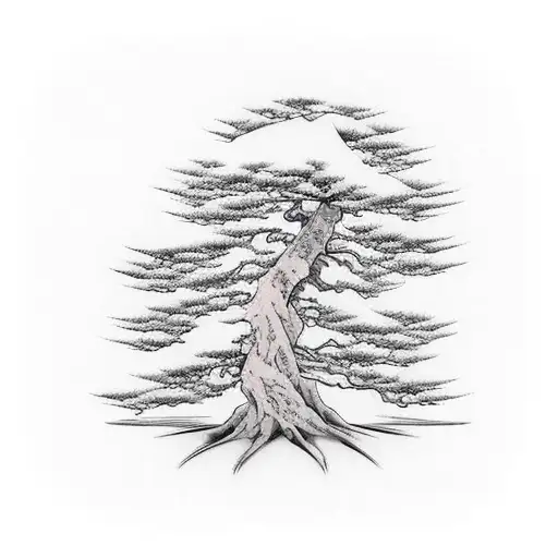bonsai tree tattoo design idea
