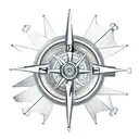 Steampunk clock with gears and a compass tattoo design idea