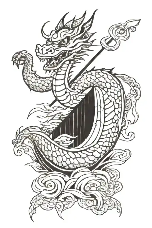 dragon boat tattoo design idea