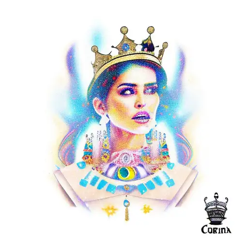 corona rey y reina en uno tattoo design idea