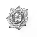 hand tattoo with blank numbers 3 and 11, a flower and details all around  tattoo design idea