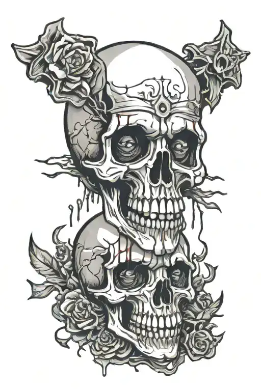 skull Bleeding From Eyes tattoo design idea