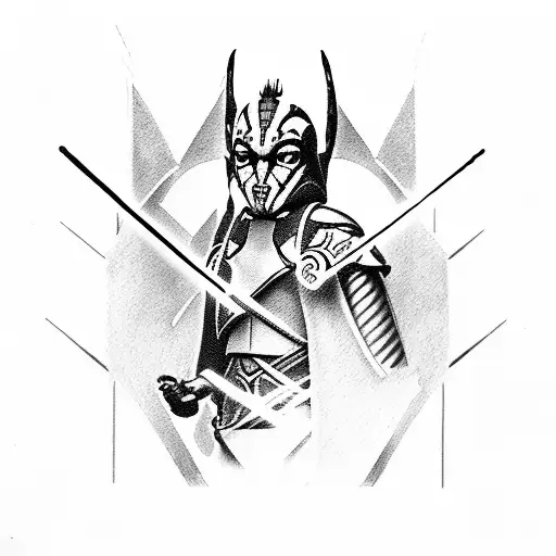 Ahsoka Tano and Darth Maul lightsaber battle  tattoo design idea