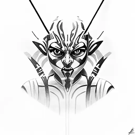 Ahsoka Tano and Darth Maul lightsaber battle  tattoo design idea