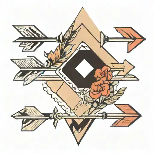 Four chevron arrows pointing tattoo design idea