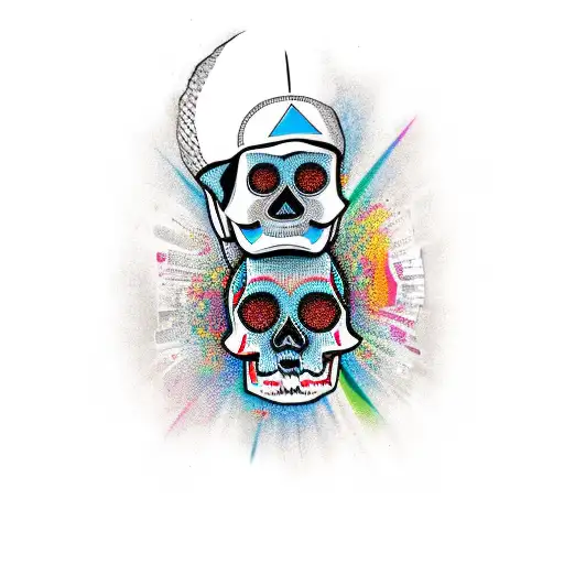 Mexican american skull tattoo design idea