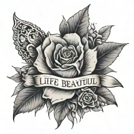 life is beautiful tattoo design idea