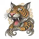 Tiger Snake Pig tattoo design idea