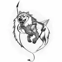 werewolf with bow and arrow tattoo design idea
