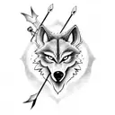werewolf with bow and arrow tattoo design idea