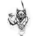 werewolf with bow and arrow tattoo design idea