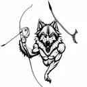 werewolf with bow and arrow tattoo design idea