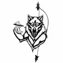 werewolf with bow and arrow tattoo design idea