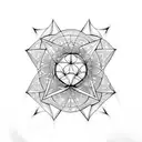 metatrons cube with platonic solids tattoo design idea