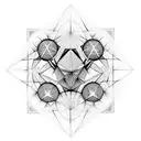 metatrons cube with platonic solids tattoo design idea