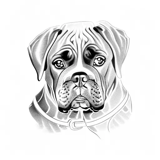 boxer with a Cane Corso by their side tattoo design idea