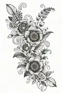 polish folk art inspired with wild flowers from Poland and Estonia. full sleeve for a woman  tattoo design idea