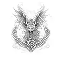 celtic dragon on shoulder flowing across back to neck tattoo design idea