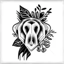 animal with nature element tattoo design idea