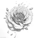 Rose, Marigold, gladiolus, chrysanthemum tattoo design idea