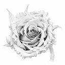 Rose, Marigold, gladiolus, chrysanthemum tattoo design idea